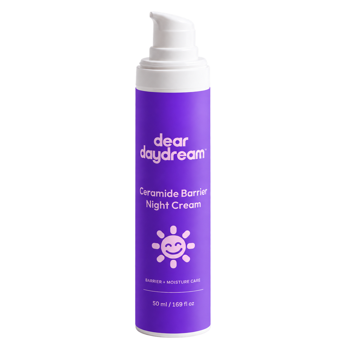 Dear Daydream Ceramide Barrier Night Cream in its purple bottle